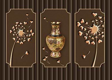 Ornate Vase & Dandelion Art