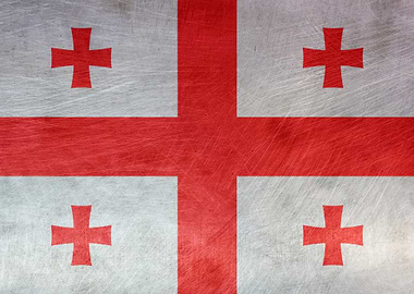 Georgian Flag on Metal
