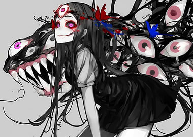 Anime Girl with Eyes