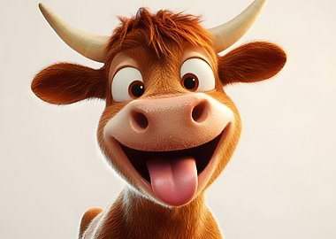 Smiling Cartoon Cow