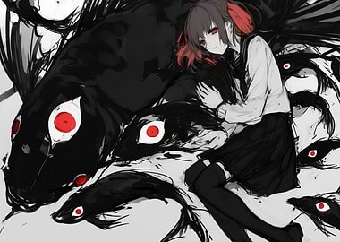 Anime Girl with Fish