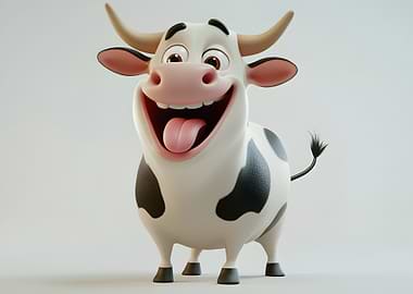 Smiling Cartoon Cow