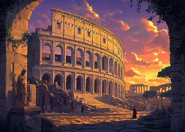 Roman Colosseum Sunset