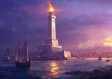 Lighthouse at Sunset