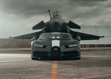 Bugatti Chiron & Fighter Jet