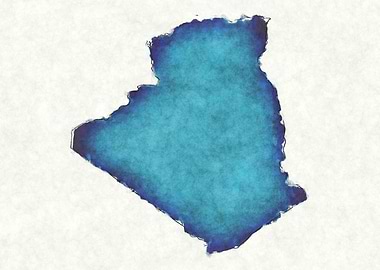 Algeria watercolor map