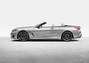 Silver BMW 8 Series Convertible