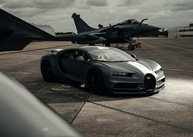 Bugatti Chiron & Fighter Jet