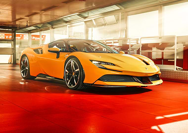 Yellow Ferrari SF90 Stradale