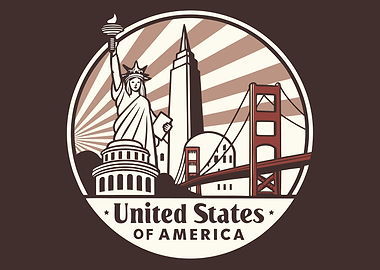 USA Landmark Illustration