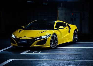 Yellow Honda NSX