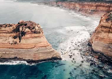 Coastal Cliffs and Waves