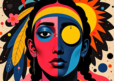 Abstract Portrait with Sun