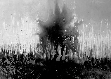 Abstract Black and White Ink Splotch