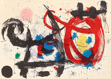 Abstract Art with Red and Black joan miro