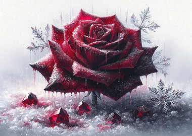 Frozen Red Rose