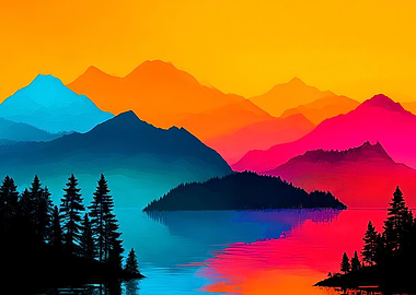 Sunset Mountain Lake