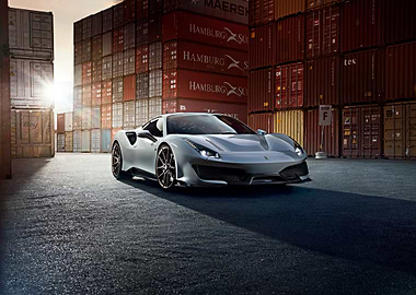 Silver Ferrari 488 Pista