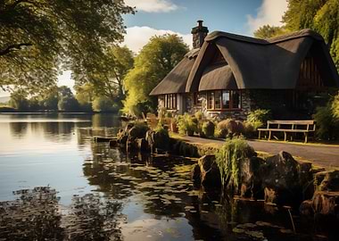 Thatched Cottage by the Lake