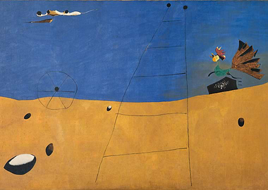 Surrealist Landscape with Bird by joan miro