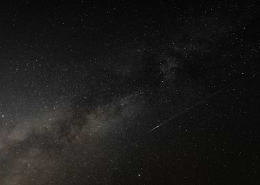 Meteor Across the Milky Way