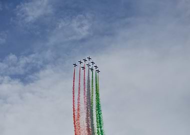 Italian Flag Air Show Smoke Trails