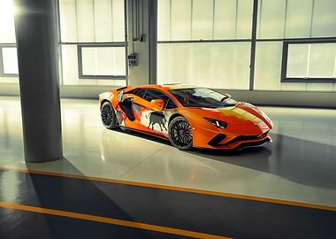 Orange Lamborghini Aventador