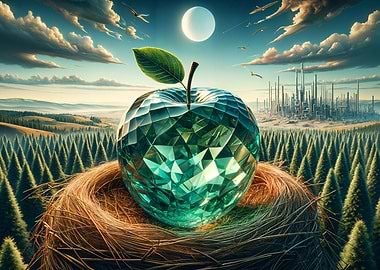 Crystal Apple in Nest