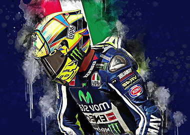 Valentino Rossi Watercolor Art