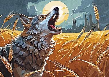 Wolf Howling at the Moon