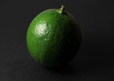 Green Lime on Black Background