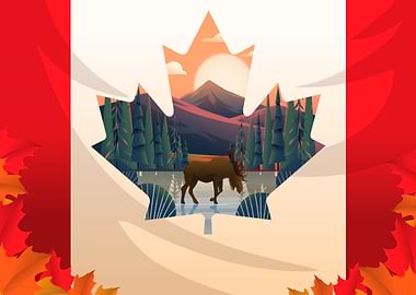 Canadian Moose Landscape