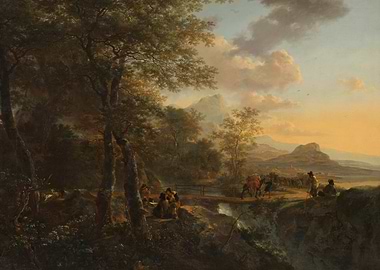 Sunset Landscape with Figures