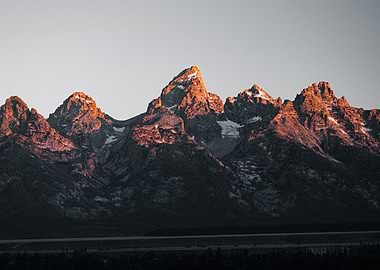 Majestic Teton Mountain Range at Sunrise