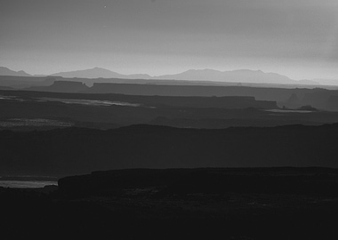 Black and White Canyon Landscape