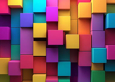 Colorful 3D Cube Pattern