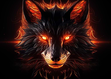 Neon Red Wolf