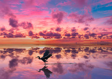 Bird Silhouette at Sunset