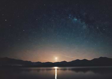 Starry Night Lake