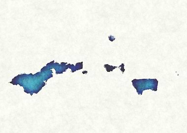 American Samoa watercolor map