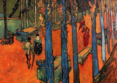 Blue Trees and Figures