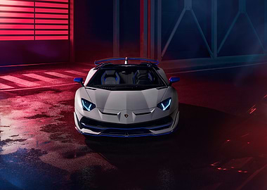 White Lamborghini Aventador