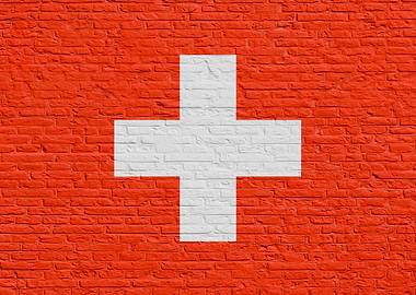 Switzerland - Swiss Flag on Brick Wall