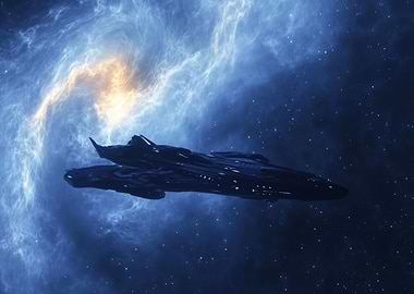 Spaceship in Nebula