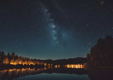 Milky Way Over Lake