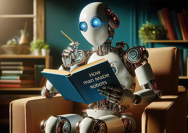 Robot Reading Book how man made robots