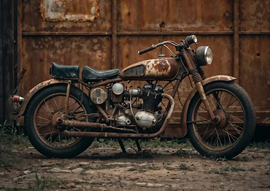 Rusty Vintage Motorcycle