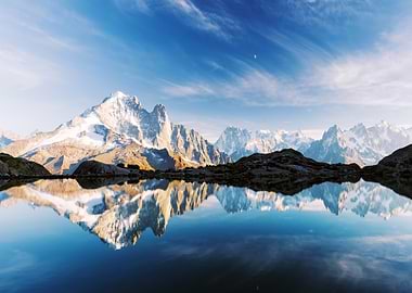 Lac Blanc lake in France Alps