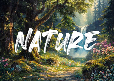 Nature Waterfall Painting