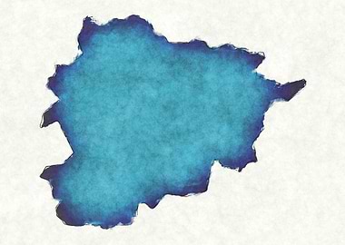 Andorra watercolor map